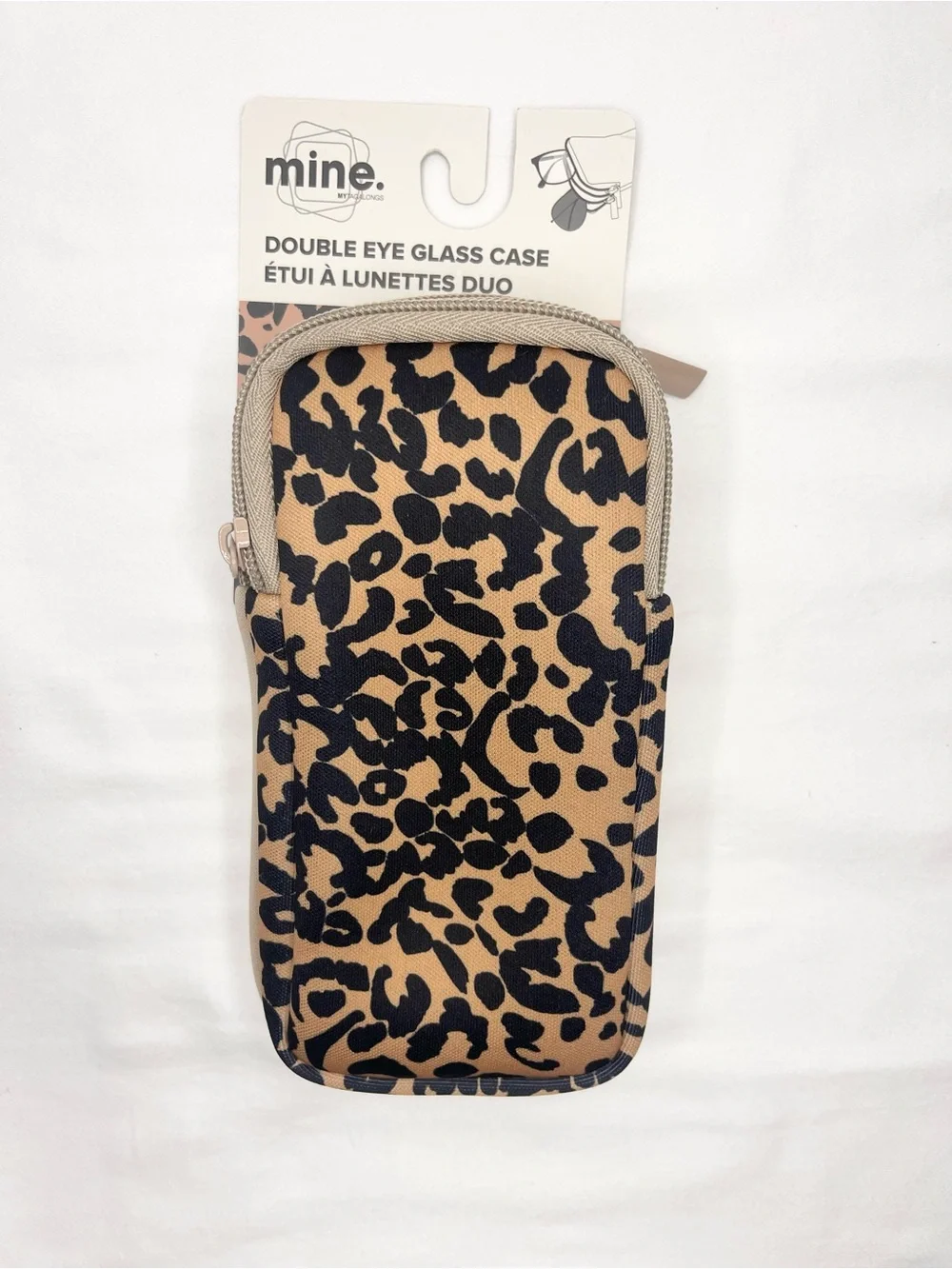 mine Double Eyeglass Pouch Leopard Print - Tan & Black